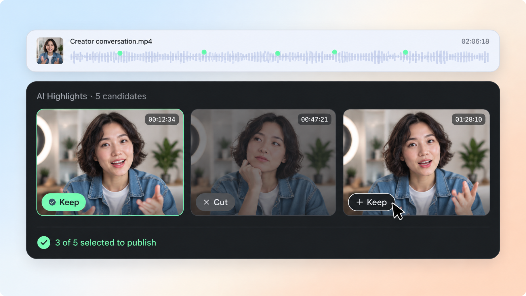 AI 高光候选片段